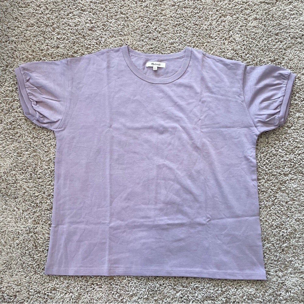 Madewell Supima Cotton Bubble-Sleeve Tee Lavendar Size Medium